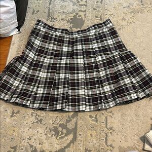 American Apparel Plaid Skater Skirt - Black, White, and Red
